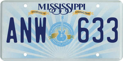 MS license plate ANW633