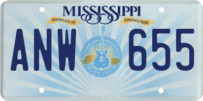 MS license plate ANW655