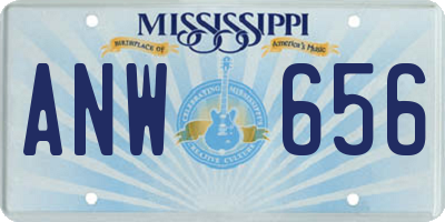 MS license plate ANW656