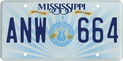 MS license plate ANW664
