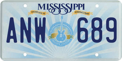 MS license plate ANW689