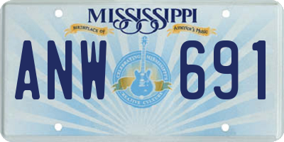 MS license plate ANW691