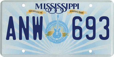 MS license plate ANW693