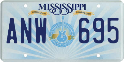 MS license plate ANW695