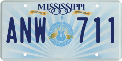 MS license plate ANW711