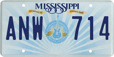 MS license plate ANW714