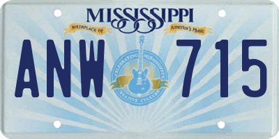 MS license plate ANW715