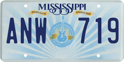 MS license plate ANW719