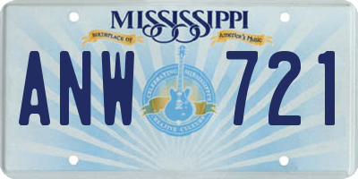 MS license plate ANW721