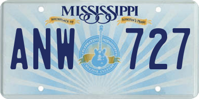 MS license plate ANW727
