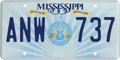 MS license plate ANW737