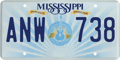 MS license plate ANW738