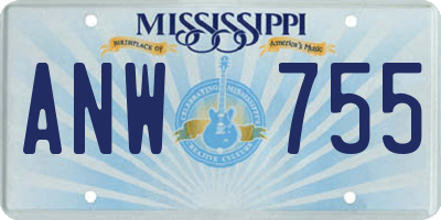 MS license plate ANW755