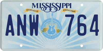 MS license plate ANW764