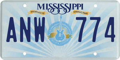 MS license plate ANW774