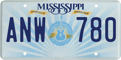 MS license plate ANW780