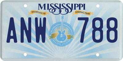 MS license plate ANW788