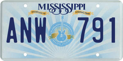 MS license plate ANW791