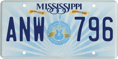 MS license plate ANW796