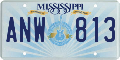 MS license plate ANW813