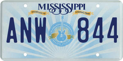 MS license plate ANW844
