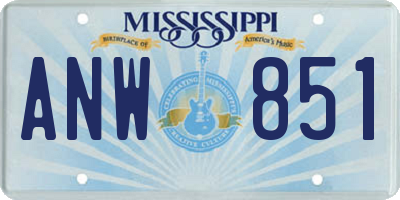 MS license plate ANW851
