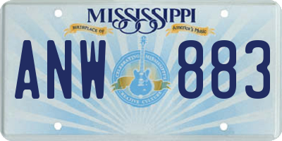 MS license plate ANW883