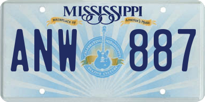MS license plate ANW887