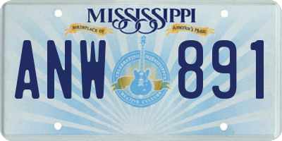MS license plate ANW891
