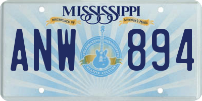 MS license plate ANW894