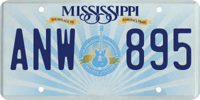 MS license plate ANW895