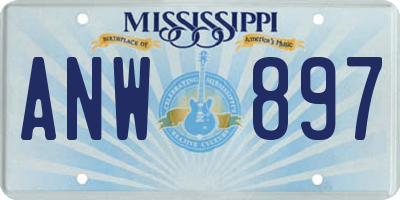 MS license plate ANW897
