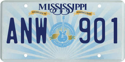 MS license plate ANW901