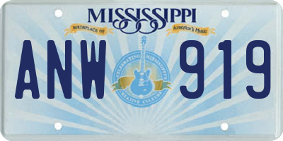 MS license plate ANW919