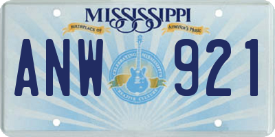 MS license plate ANW921