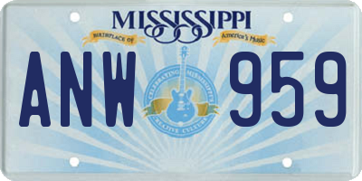 MS license plate ANW959