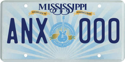 MS license plate ANX000