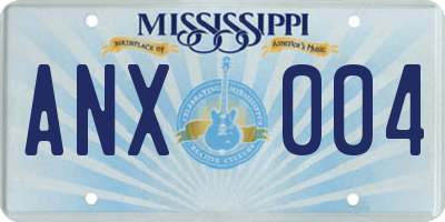 MS license plate ANX004