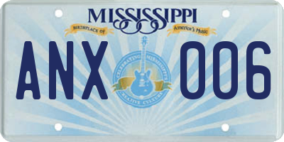 MS license plate ANX006