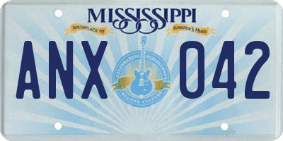 MS license plate ANX042