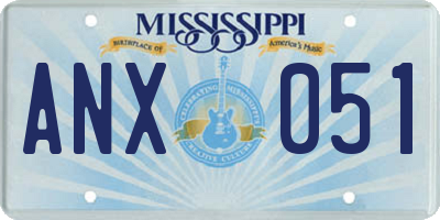 MS license plate ANX051