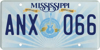 MS license plate ANX066