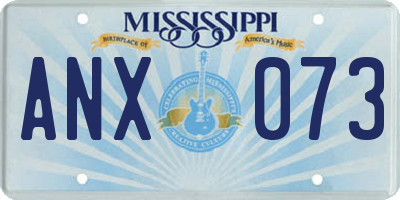 MS license plate ANX073