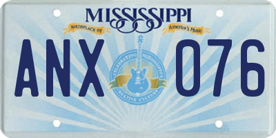 MS license plate ANX076