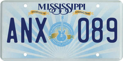 MS license plate ANX089