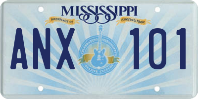 MS license plate ANX101