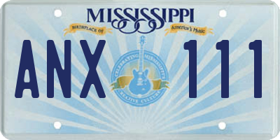 MS license plate ANX111