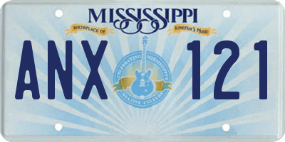 MS license plate ANX121