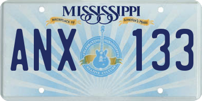 MS license plate ANX133