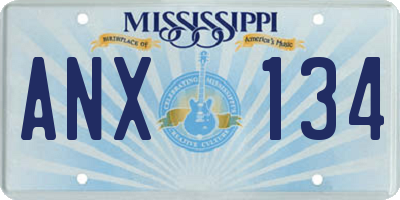 MS license plate ANX134